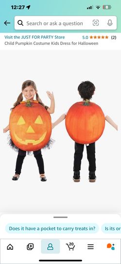 Brand New Kids Pumpkin Halloween Costume - WELL MADE!