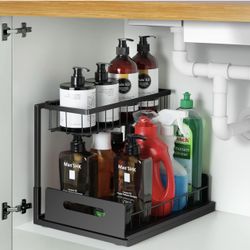 BRAND NEW IN BOX Under Sink Organizer - 2 Tier Under Kitchen Sink Organizers and Storage Bathroom Under Cabinet Organizer Pull Out Cabinet Organizer, 