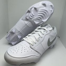 Nike Jordan 1 Low TD Football Cleats White Grey Fog FJ6245 101 Men’s Size 13 New