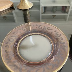 Vintage Venusian Art Glass Plates 8.5” W/gold Trim . Can Buy One Or Set. In San Clement Ca