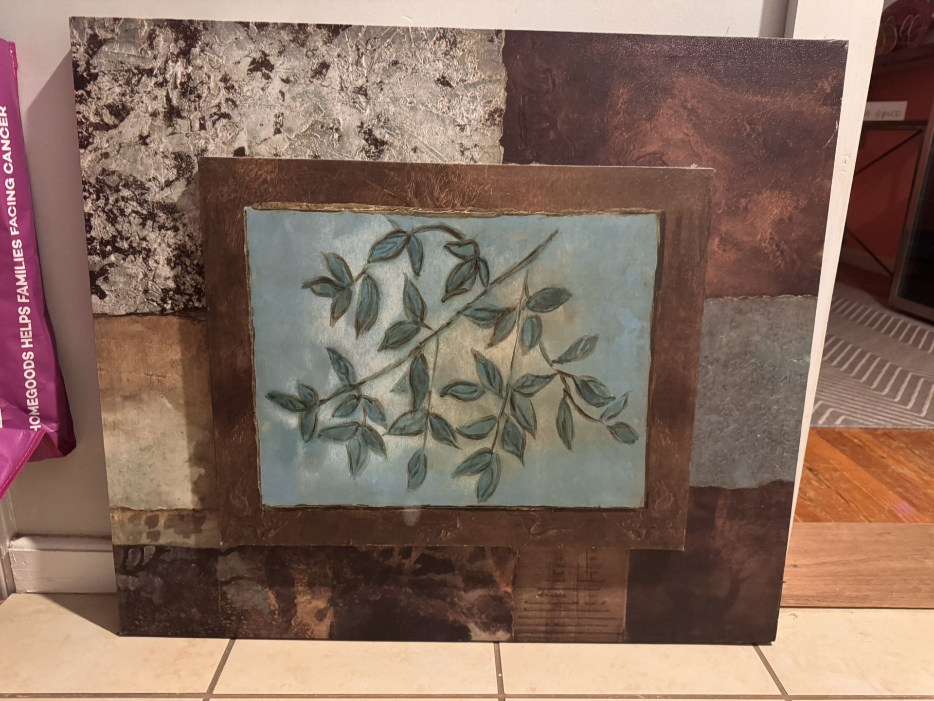 Textured Leaf Wall Art – 26” x 30” Canvas