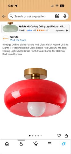 Qufute Mid Century Flush Mount Ceiling Light