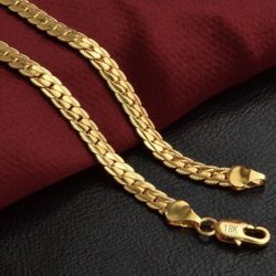 New men’s women’s unisex 18k gold necklace chain unisex
