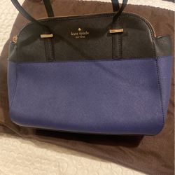 Kate Spade Satchel Handbag - Navy Blue and Black