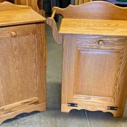 Solid Oak Tilt Out Bin for Recycling / Trash / Laundry