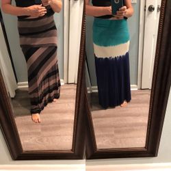 2 Casual Maxi Skirts Size Medium. Brown Is Max Edition