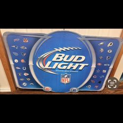 Huge Bud Light Tin sign - NFL Team Insignias