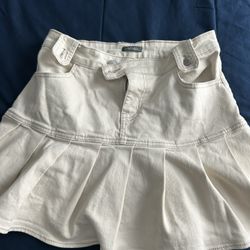 White Jean Mini Skirt 