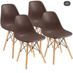 UPPYL Pre Assembled Modern Style Dining Chair Mid Century Modern DSW Chair, Shell Lounge Plastic Chair for Kitchen, Dining, Bedroom, Living Room Side 