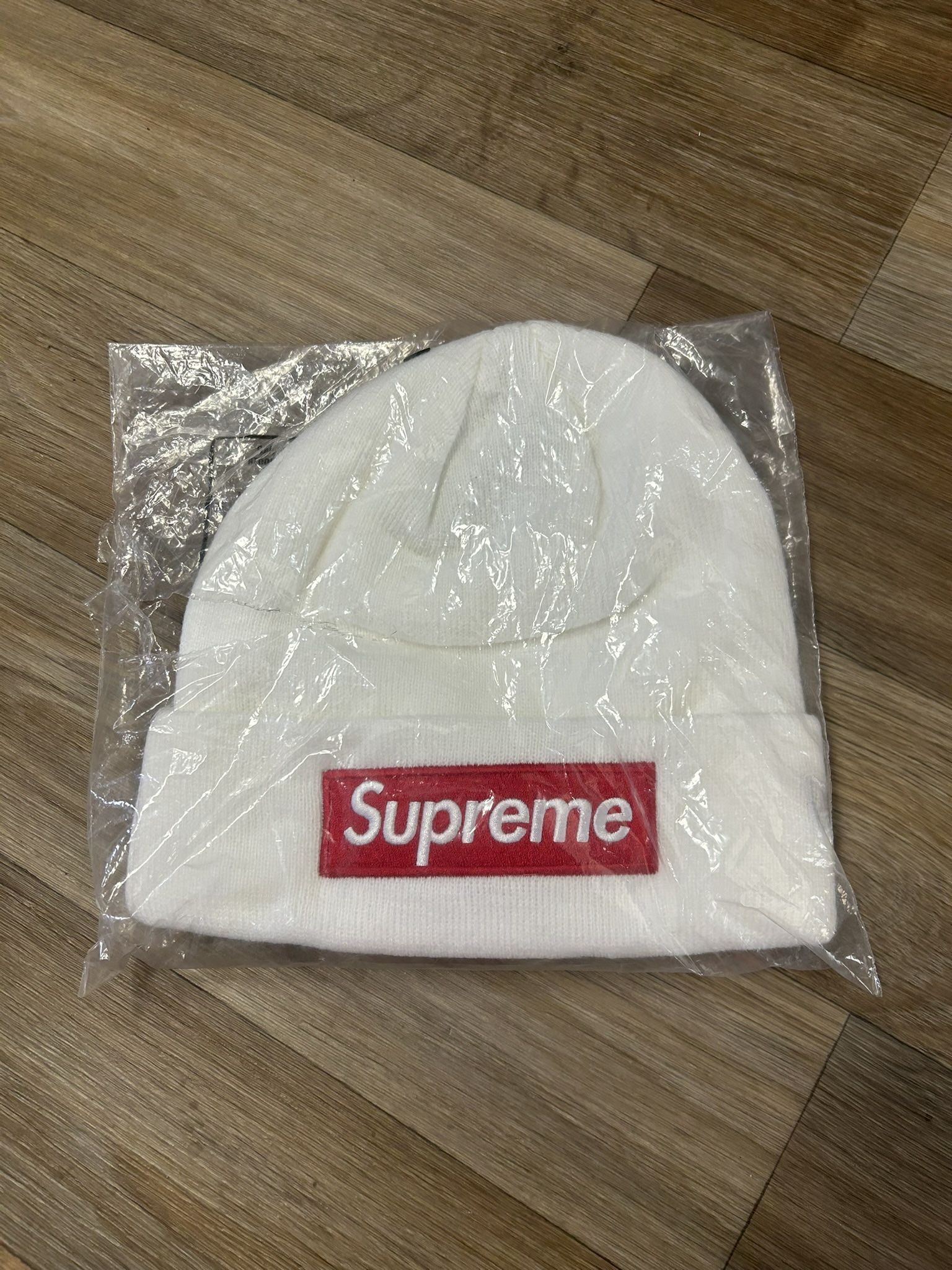 White Supreme Beanie