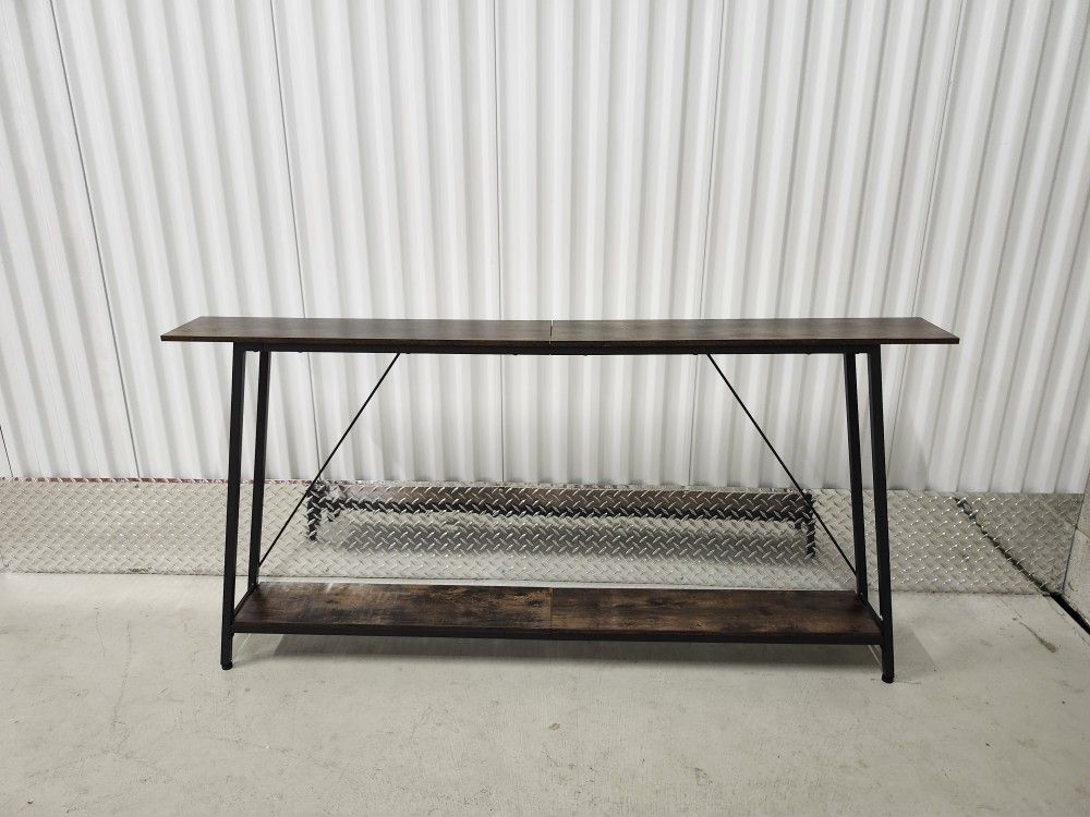 Dark Wood And Metal  78.7" Sofa Table