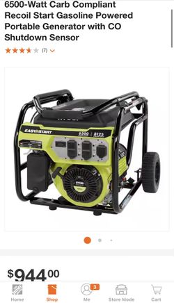 Ryobi 6500 portable generator outlet