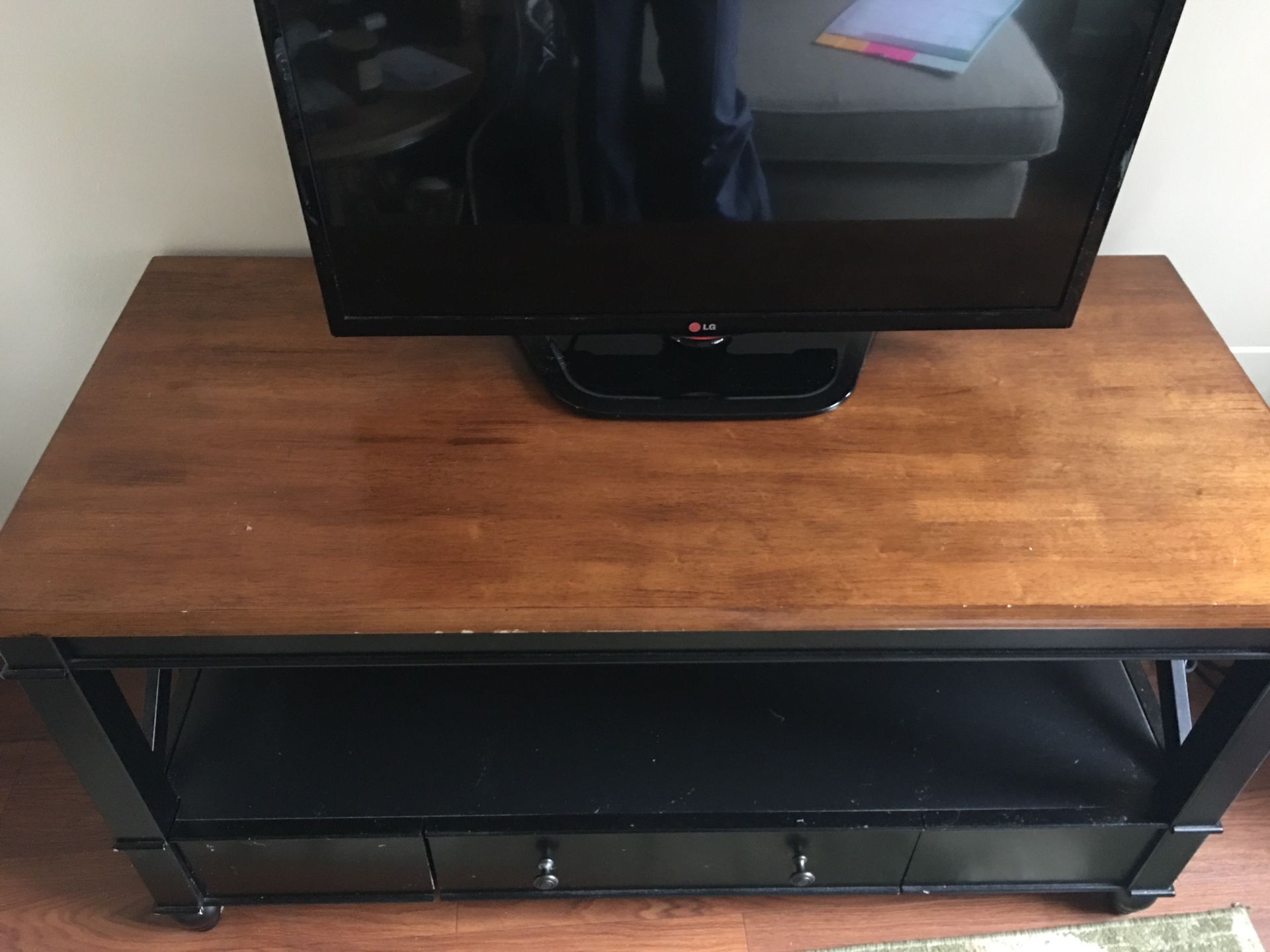 Wooden black tv stand