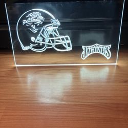 JAGUARS LED NEON WHITE LIGHT SIGN 8x12