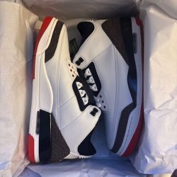 Jordan 3 White & Red in a men