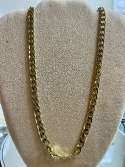 30” Flat Diamond Cut $100 14K Gold Plated Over Silver