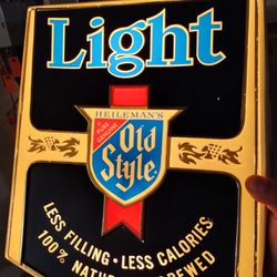 Vintage Old Style Light Beer Sign 