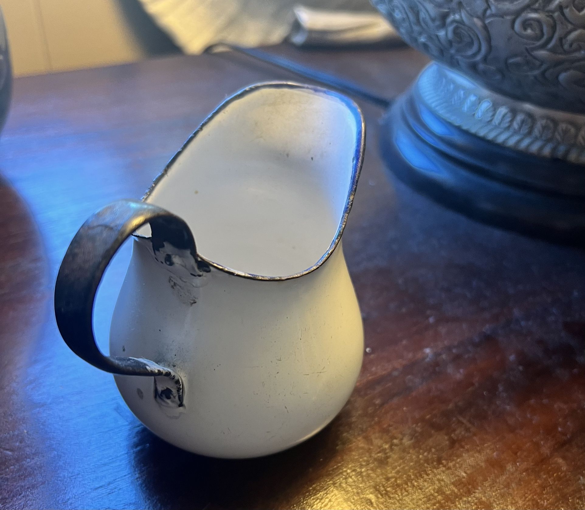 ✨ Antique Swedish Enamel Pitcher — Heartwarming Scandinavian Charm ✨