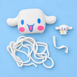Kawaii White Puppy Earbud Case Cover Cable Cord Protector Sleeve Wrap Set NEW
