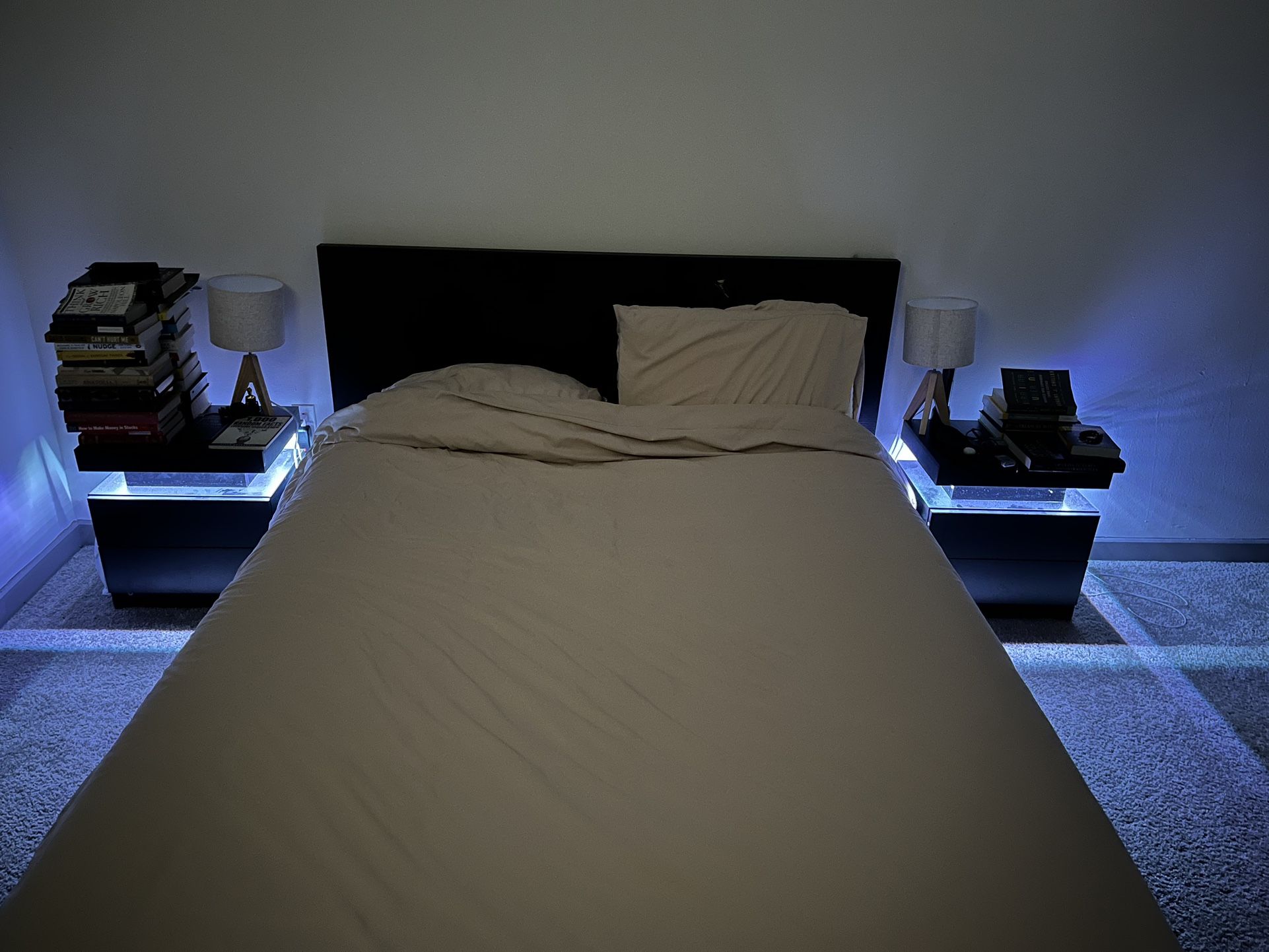 Bed Frame + Mattress + Side Tables + Lamp