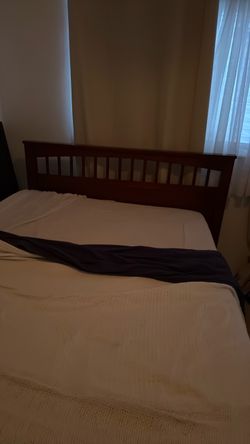 Bed frame free 57x82 all wood ready for new home