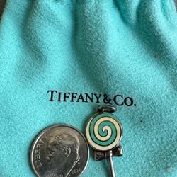 Rare Tiffany & Co Silver And Enamel Lollipop Charm