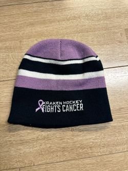 Seattle Kraken Hockey Fights Cancer Beanie