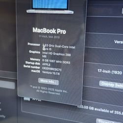 Macbook pro 17 inch dual hard drive (see description)