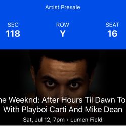The Weeknd Tickets at Lumen Field in Seattle