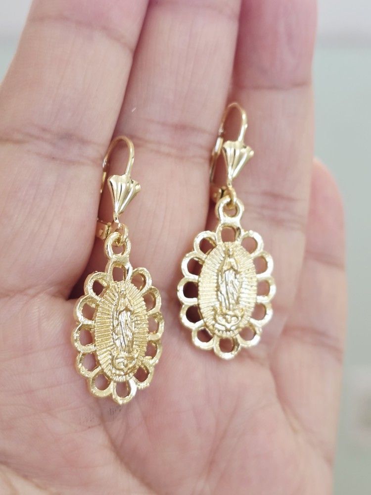 Virgen Earrings 14k Gold Plated