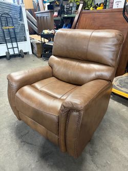 Barcalounger Presley Leather Power Rocker Recliner with Power Headrest