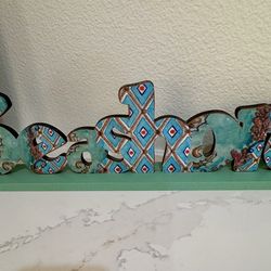 Home/Coastal Decor SEASHORE decorative Cutout Sign with Sea inspired patterns and colors