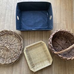 WICKER BASKET AND STORAGE CONTAINERS 