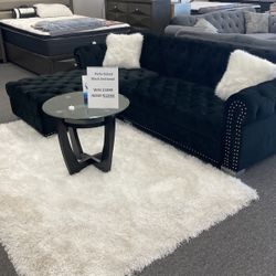 Black Velvet Sectional 