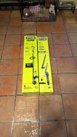 Roybi 40v 15” string trimmer with 10” Pole Saw attachment