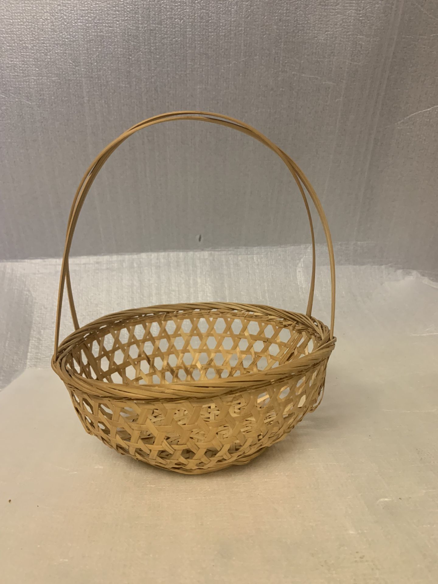 Vintage Large Hand Woven Rustic Wicker Market Basket Flower Basket