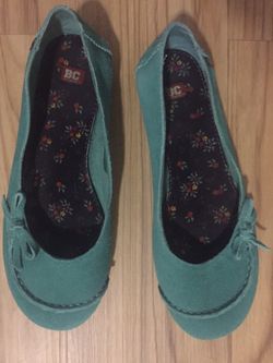 Green ballet flats 8.5