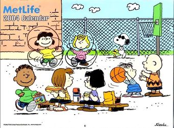 Vintage 2004 MetLife Peanuts Snoopy 12-Month Wall Calendar – Unused & Complete