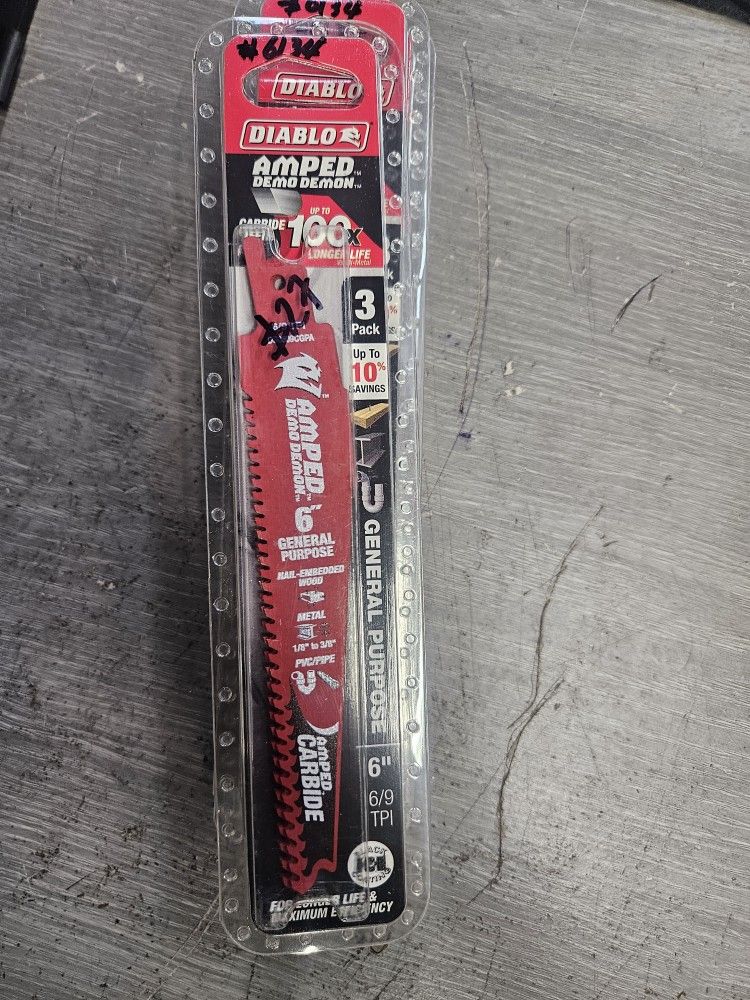 DIABLO
6 in. Demo Demon Amped Carbide General Purpose Recip (3-Pack)