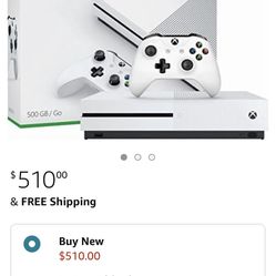 Xbox One S 500gb With Wired Controller