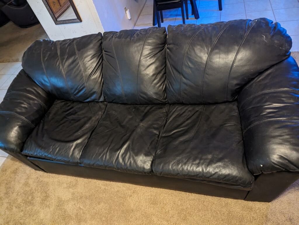 Black Leather Sofa Couch