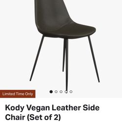Leather(faux) Black Dining Chairs Set of 4
