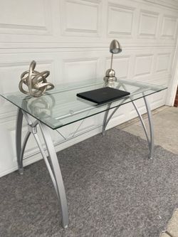 Modern glass top desk