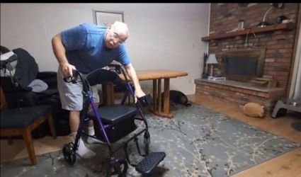 Purple 4-Wheel Rollator Walker with Seat