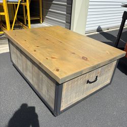 Real Wood Coffee Table With Drawer Storage 