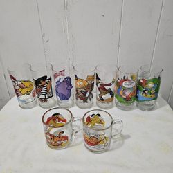 1977 Macdonald's Glasses & 1978 Garfield Cups All For $80