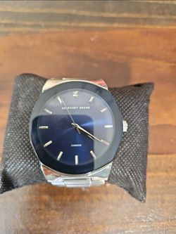 Geoffrey Beene Men’s Diamond Dial Watch - Silver Tone, Blue Face GBA00030