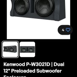 Dual 12 Inch Kenwood Subwoofer And Amp