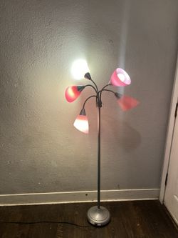 Multi Head Medusa 5 Light Adjustable Gooseneck White Floor 