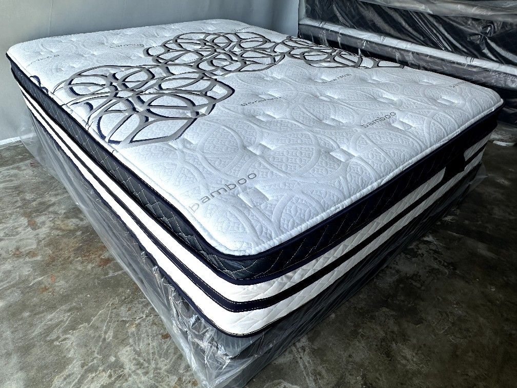 Full Siesta Comfort Europillow Top 12inch Matres Andboxspring!!